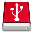 Drive Red USB Icon 128x128 png